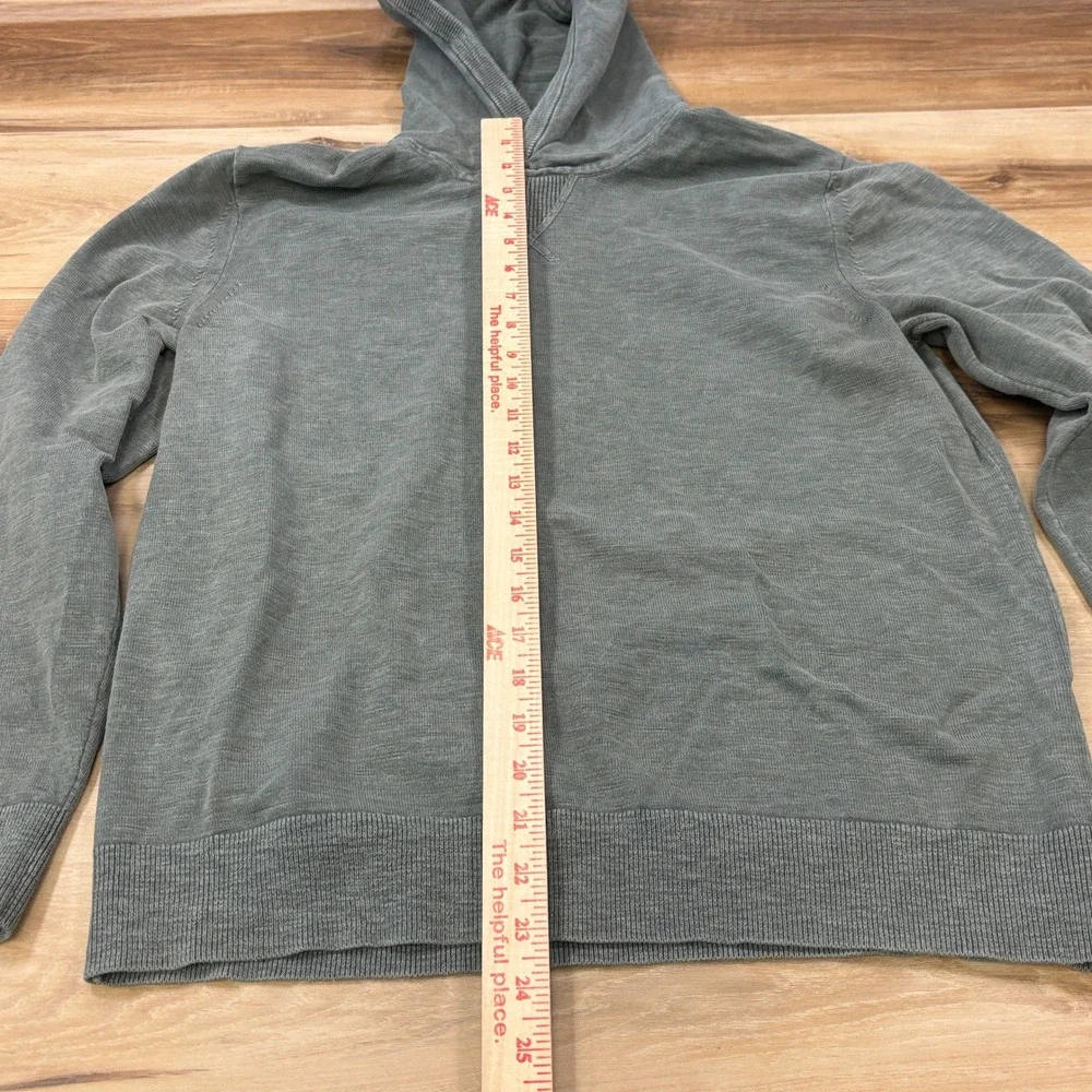 Banana Republic Hoodie Men M Minimalist Cotton Slub Knit Antique Sage Green 2020